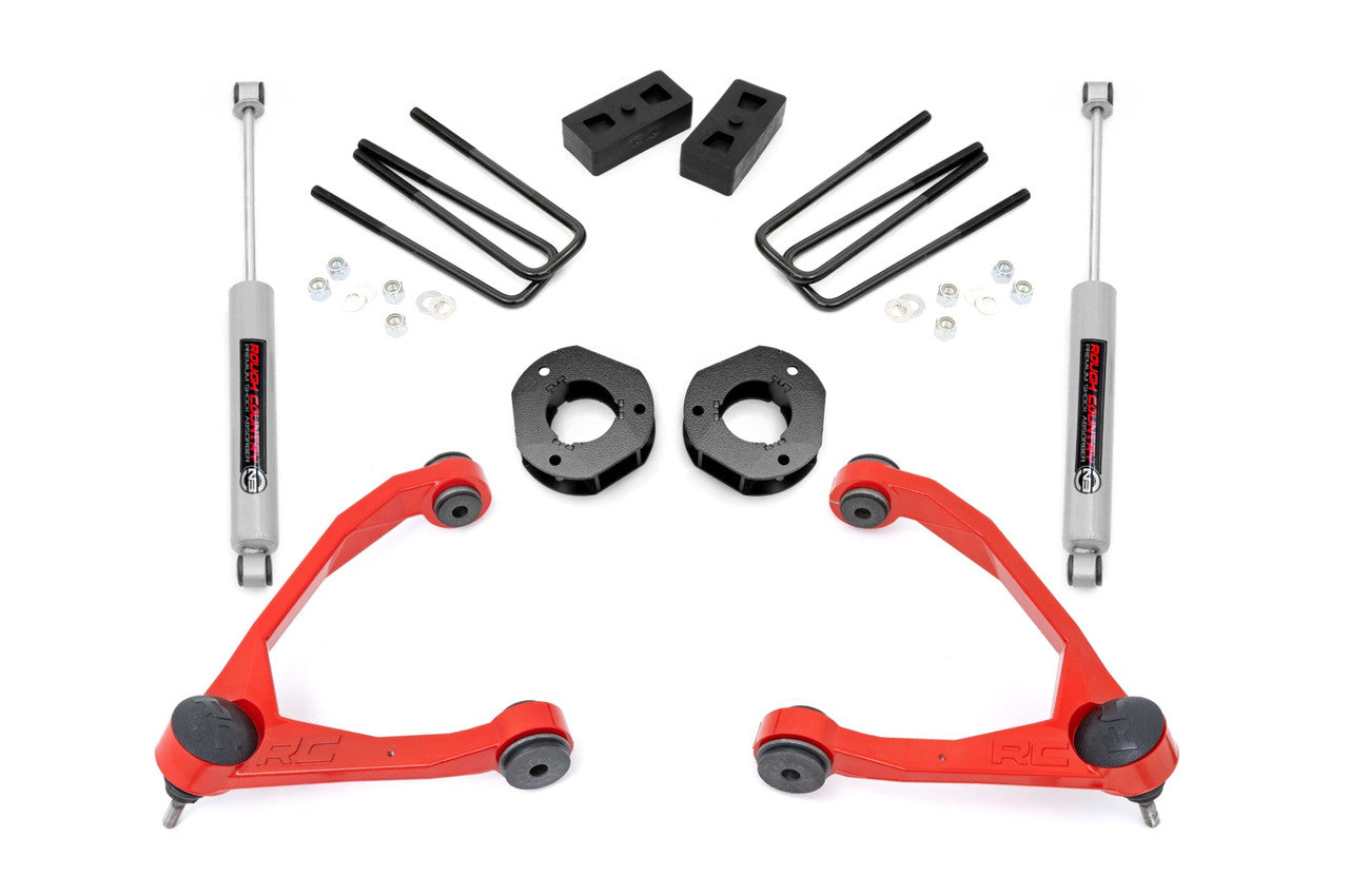 3.5" Lift Kit Forged UCA Cast Steel - Rough Country 19831RED