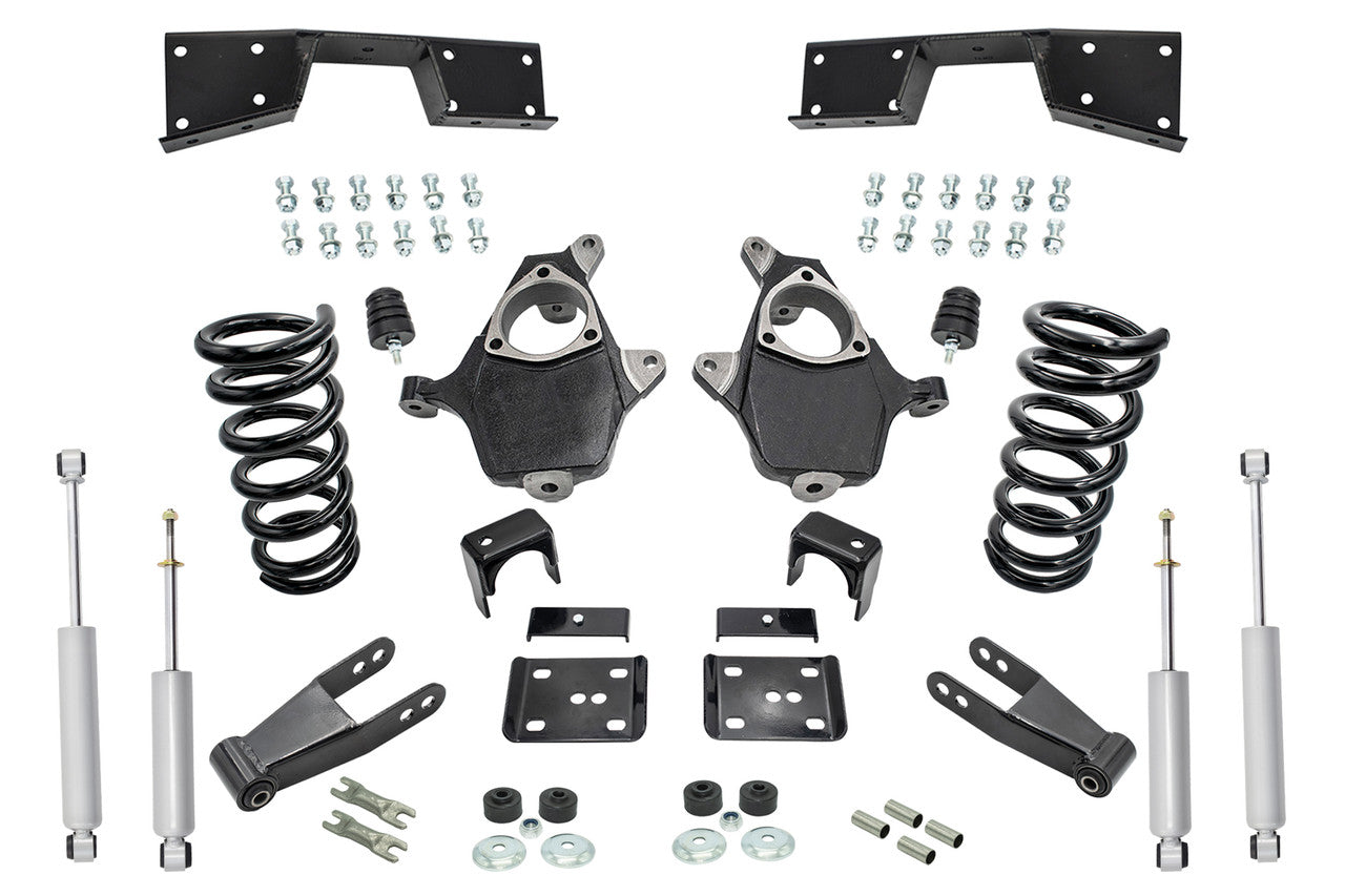 2001 - 2006 Chevy Silverado GMC Sierra V8 5" / 7 -8" Lower Drop + Shocks +C-Notch