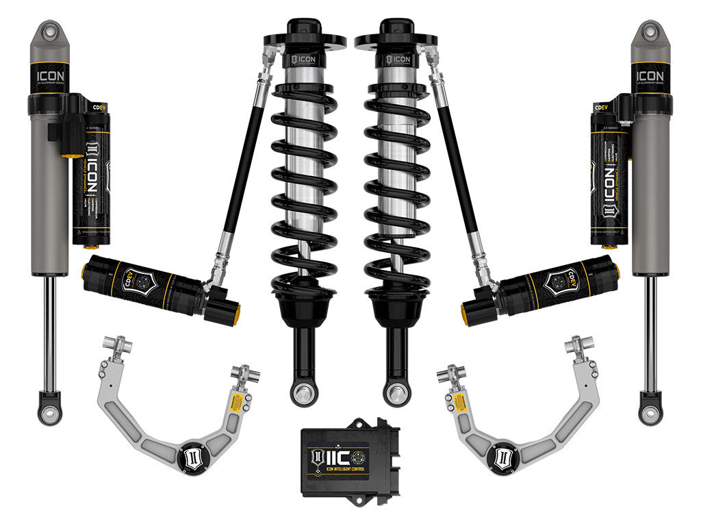 2021-2025 Ford F-150 4WD 2.75-3.5" Lift Stage 5 Suspension System Billet UCA - ICON K93135