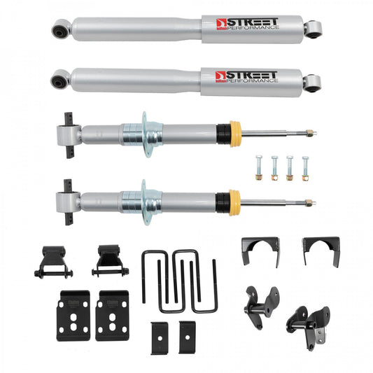 2021-2023 FORD F150 4WD 3.5/5.5" ADJUSTABLE LOWERING KIT W/ STREET PERFORMANCE SHOCKS - BELLTECH 1054SP