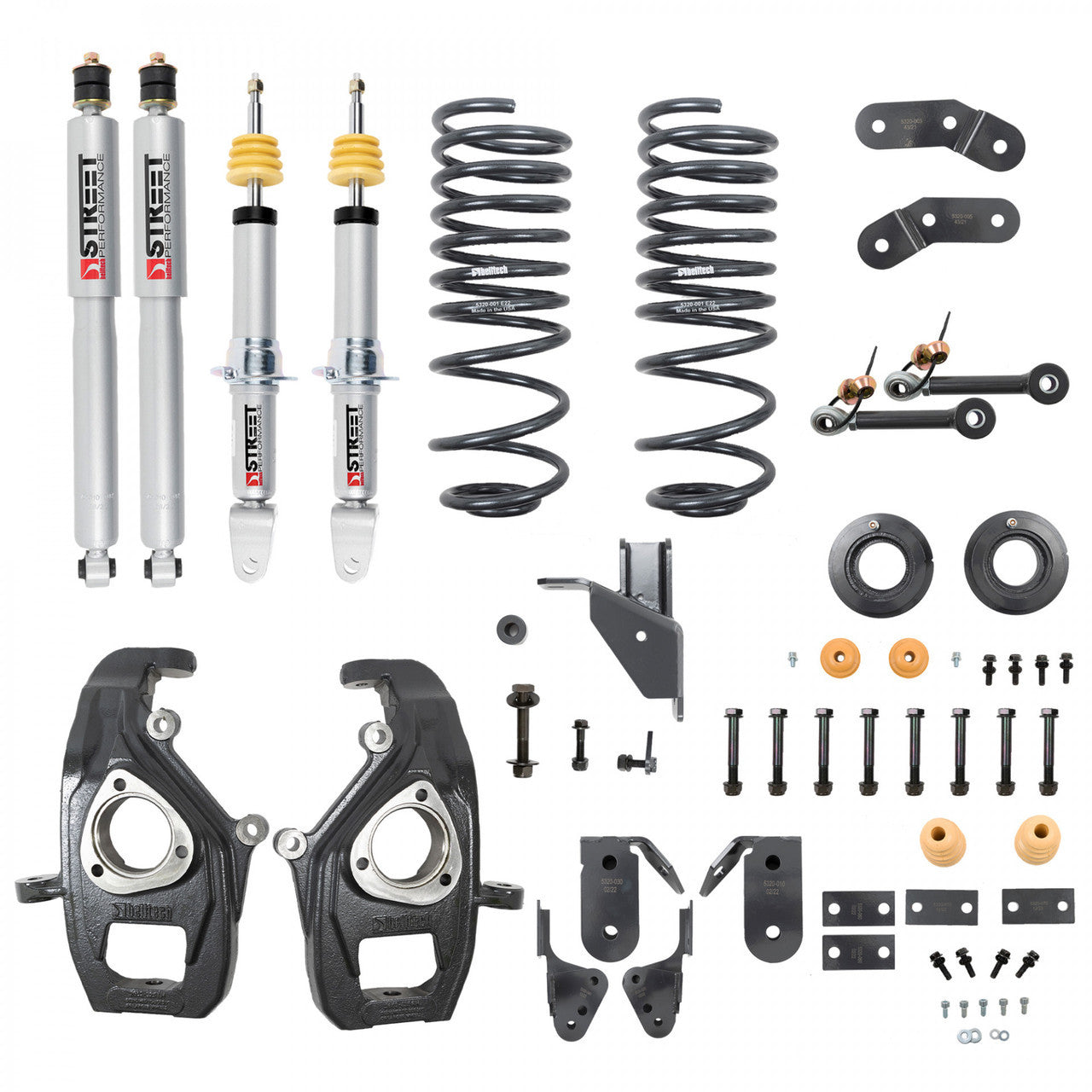 2019-2024 Dodge Ram 1500 2WD/4WD (Non-Classic, 6-Lug) 3-4"F / 4-5"R Lowering Kit - Belltech 1062SP