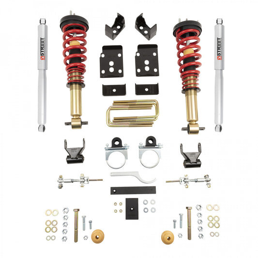 2015-2020 Ford F150 2wd/4wd -1" to -3" F / -5.5" R Lowering Kit w/ Adjustable Coilovers - Belltech 1000SPC