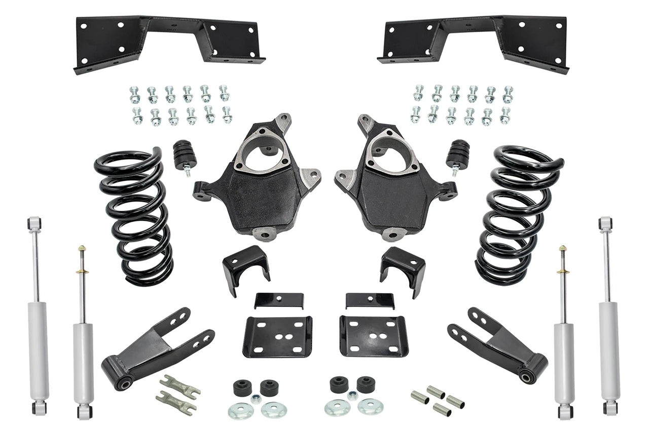 2001 - 2006 Chevy Silverado GMC Sierra V6 5" / 7 -8" Lower Drop + Shocks +C-Notch