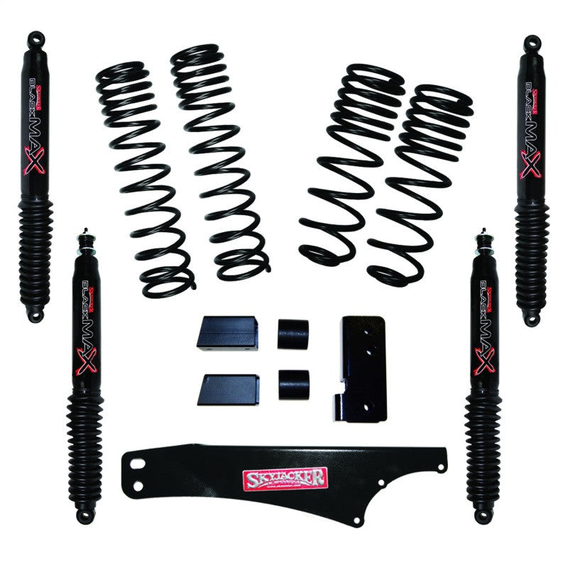 Skyjacker 2007-2018 Jeep Wrangler JK 4 Door 4WD Long Travel 2in-2.5in Lift Kit W/Black Max Shocks - JK25BPBLT
