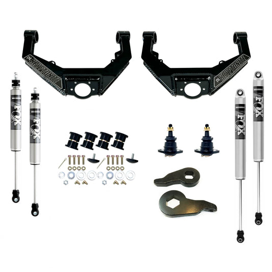KRYPTONITE STAGE 3 LEVELING KIT WITH FOX SHOCKS FOR 2001–2010 CHEVY/GMC HD TRUCKS & 2002–2009 HUMMER H2