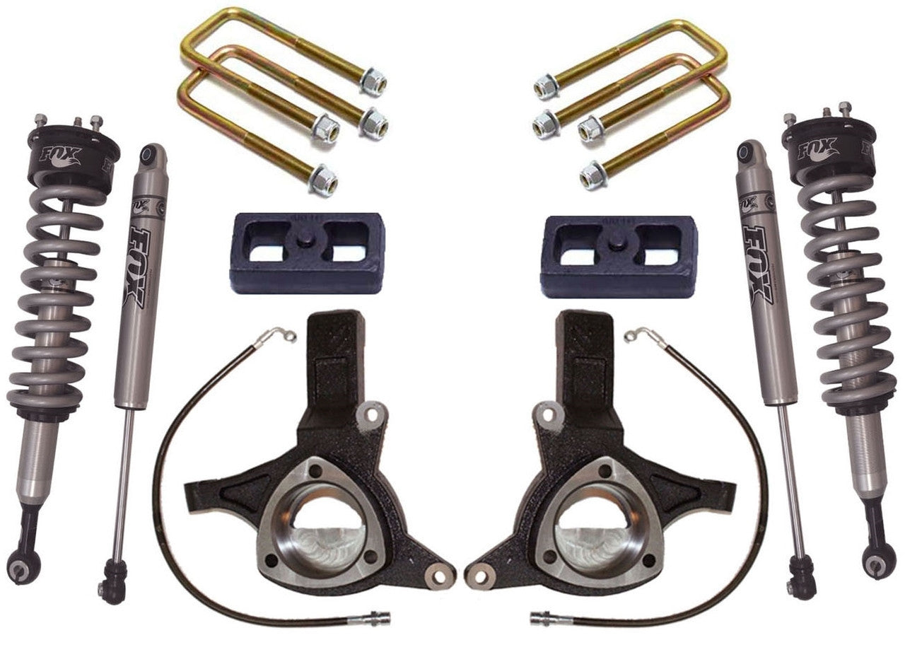 2007-2018 Chevy & GMC 1500 2wd W/ Cast Steel Arms 5.5/3" MaxTrac Lift Kit W/ FOX Shocks - K881364F