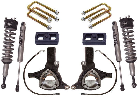 2007-2018 Chevy & GMC 1500 2wd W/ Cast Steel Arms 5.5/3" MaxTrac Lift Kit W/ FOX Shocks - K881364F