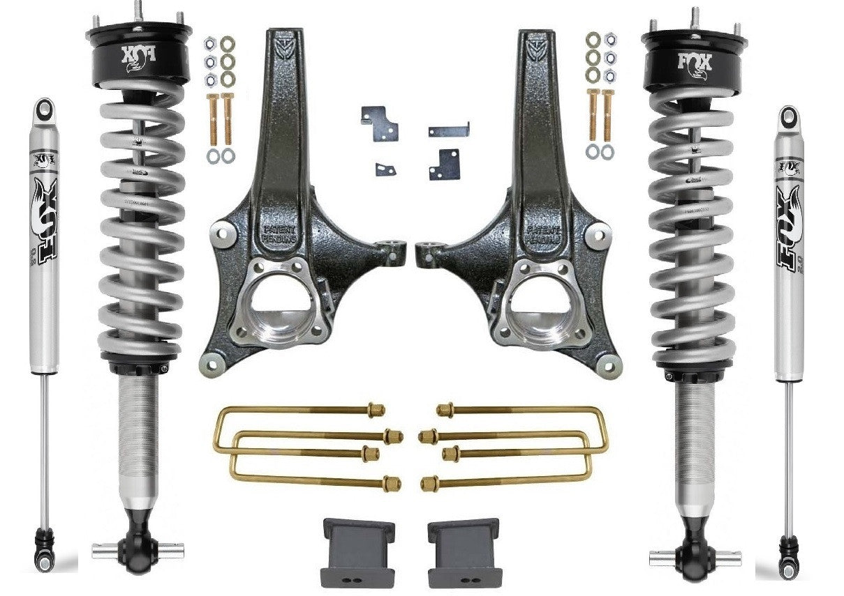 2019-2023 Chevy & GMC 1500 2wd 6.5" MaxTrac Lift Kit W/ Fox Coilovers & Shocks- K881964