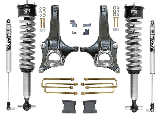 2019-2023 Chevy & GMC 1500 2wd 6.5" MaxTrac Lift Kit W/ Fox Coilovers & Shocks- K881964