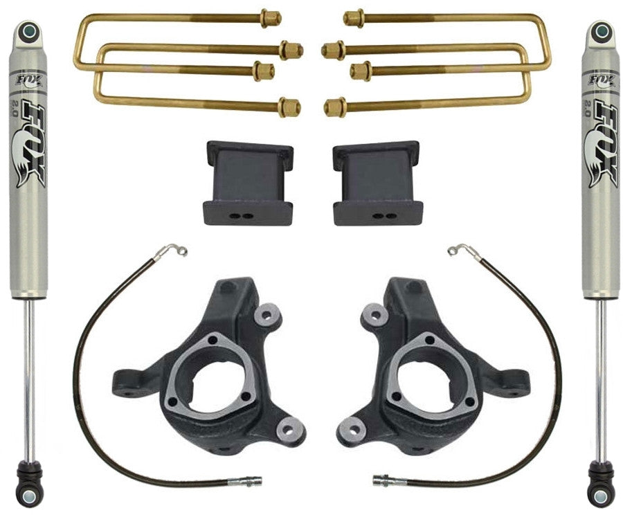 2007-2016 Chevy & GMC 1500 2wd W/ Cast Steel Arms 3/1" MaxTrac Lift Kit W/ FOX Shocks - KS881332F