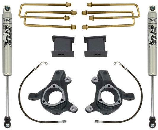 2007-2016 Chevy & GMC 1500 2wd W/ Cast Steel Arms 3/1" MaxTrac Lift Kit W/ FOX Shocks - KS881332F